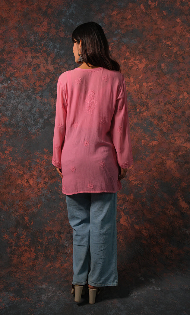 Women's Lucknowi Handcrafted Viscose Georgette Chikankari Top - HONC0327546