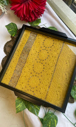Load image into Gallery viewer, Chikankari Tray with Four Coasters - HONC0295522
