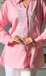 Load image into Gallery viewer, Women&#39;s Lakhnavi Handcrafted Cotton Chikankari Top - HONC0308384
