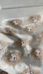 Load image into Gallery viewer, Haathi Women's Lakhnavi Handcrafted Mul Chanderi Unstitched Kurta And Dupatta Set - HONC0317803