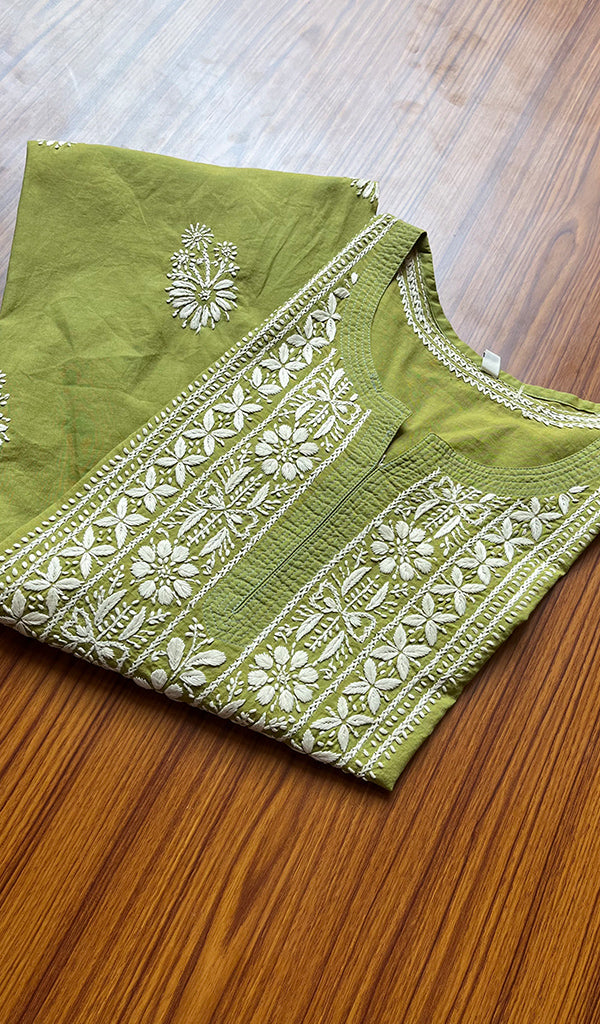 Women's Lucknowi Handcrafted Cotton Chikankari Kurti - HONC0301047