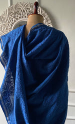 Load image into Gallery viewer, Women's Lakhnavi Handcrafted Chanderi Silk Chikankari Saree - HONC0340411