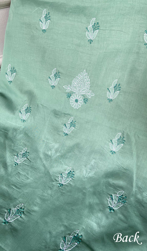 Women's Lakhnavi Handcrafted Unstitched Cotton Chikankari Suit Material - HONC0364006