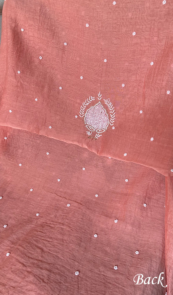 Chidiya Women's Lakhnavi Handcrafted Mul Chanderi Unstitched Kurta And Dupatta Set- HONC0358096