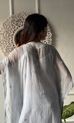 Load image into Gallery viewer, Rabia Women&#39;s Lucknowi Handcrafted Mul chanderi Chikankari Kaftan - HONC0326231
