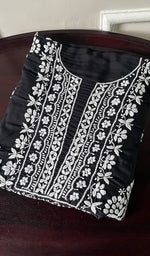 Load image into Gallery viewer, Women&#39;s Lakhnavi Handcrafted Modal Cotton Chikankari Unstitched Kurti Fabric - HONC0242110
