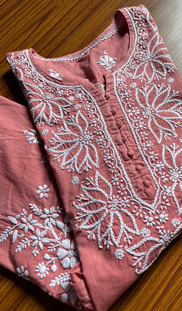 Women's Lucknowi Handcrafted Cotton Chikankari Kurti - HONC0301007