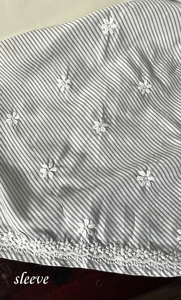 Shumaira Women's Lakhnavi Handcrafted Cotton Chikankari Unstitched Kurti Fabric - HONC0326383