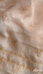 Load image into Gallery viewer, Women&#39;s Lakhnavi Handcrafted Pure Organza Chikankari Unstitched Kurta And Dupatta Set- HONC0267058
