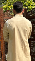 Load image into Gallery viewer, Men&#39;s Lucknowi Handcrafted Cotton Chikankari Kurta - HONC0126750
