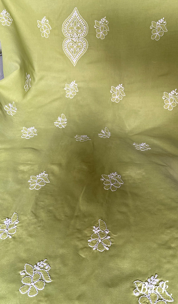 Women's Lakhnavi Handcrafted Cotton Unstitched Chikankari Suit Material - HONC0354979