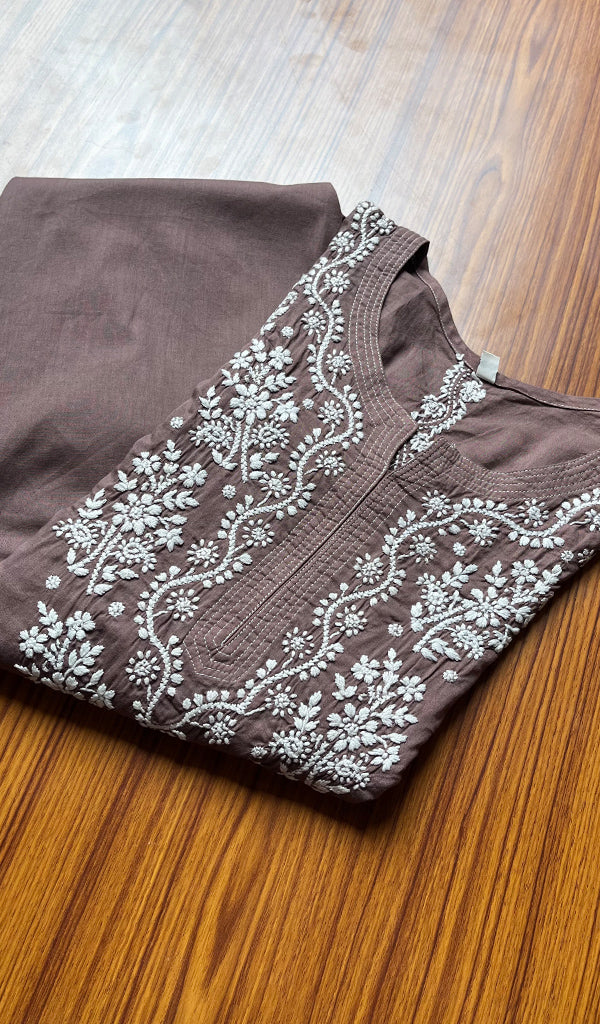 Women's Lucknowi Handcrafted Cotton Chikankari Kurti - HONC0301004