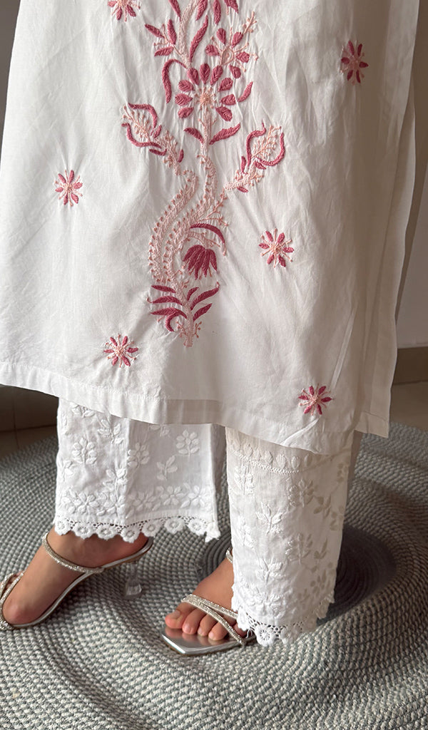 Women's Lucknowi Handcrafted Cotton Chikankari Kurti - HONC03376757