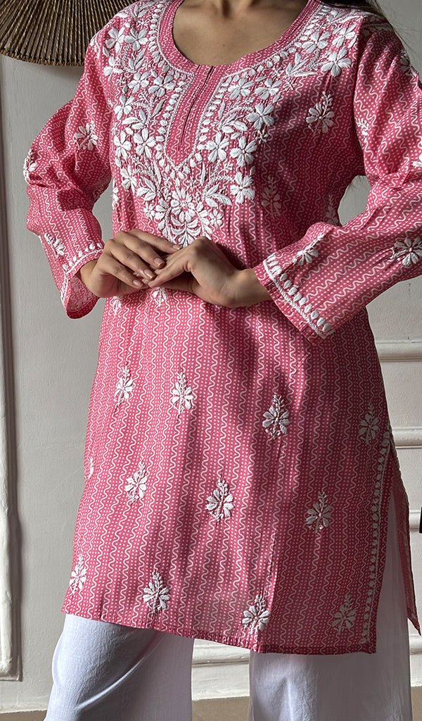 Sezuka Women's Lakhnavi Handcrafted Cotton Chikankari Top - HONC0350786