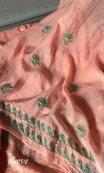 Load image into Gallery viewer, Women&#39;s Lakhnavi Handcrafted Mul Chanderi Unstitched Kurta And Dupatta Set- HONC0280887
