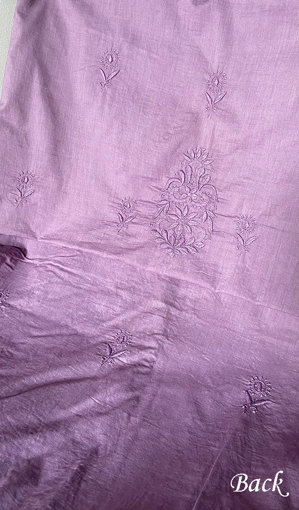 Women's Lakhnavi Handcrafted Unstitched Cotton Chikankari Kurta Dupatta Set - HONC0362880