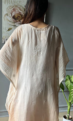 Load image into Gallery viewer, Rabia Women&#39;s Lucknowi Handcrafted Mul chanderi Chikankari Kaftan - HONC0311973
