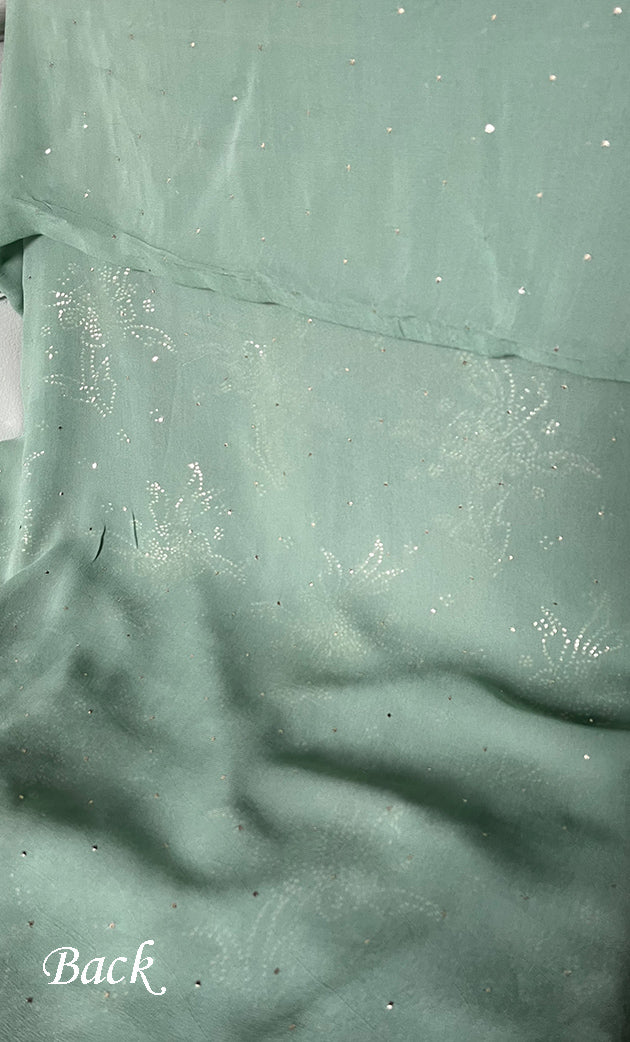 Women's Lucknowi Handcrafted Viscose Georgette Unstitched Chikankari Suit Material - HONC0336848