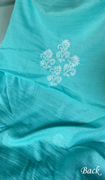 Load image into Gallery viewer, Women's Lucknowi Handcrafted Kota Cotton Chikankari Unstitched Kurta And Dupatta Set - HONC0340084