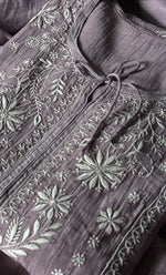 Load image into Gallery viewer, Women&#39;s Lakhnavi Handcrafted Mul Chanderi Semi - Stitched Anarkali And Dupatta Set - HONC0280980
