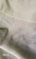 Load image into Gallery viewer, Women's Lakhnavi Handcrafted Mul Chanderi Unstitched Chikankari Full Suit Material - HONC0324497