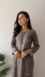 Prisha Women's Lakhnavi Handcrafted Cotton Chikankari Kurti - HONC099999