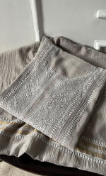 Load image into Gallery viewer, Women&#39;s Lakhnavi Handcrafted Mul Chanderi Semi - Stitched Kurta And Dupatta Set- HONC0282235
