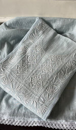 将图像加载到图库查看器中， Women's Lakhnavi Handcrafted Mul Chanderi Chikankari Semi Stitched Kurta And Dupatta Set- HONC0299470