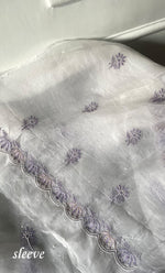 Load image into Gallery viewer, Mehnaj Women&#39;s Lakhnavi Handcrafted Pure Organza Chikankari Unstitched Kurta And Dupatta Set- HONC0316112
