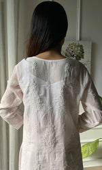 Load image into Gallery viewer, Women&#39;s Lucknowi Handcrafted Cotton Chikankari Kurti - HONC0303600
