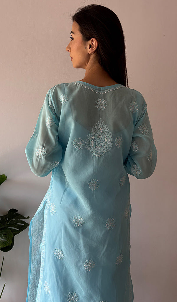 Anisa  Women's Lakhnavi Handcrafted Cotton Chikankari Kurti - HONC0356971