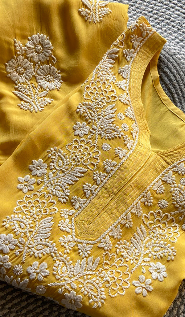 Women's Lucknowi Handcrafted  Modal  Cotton Chikankari Kurti - HONC0301031