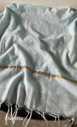 Load image into Gallery viewer, Women&#39;s Lakhnavi Handcrafted Mul Chanderi Chikankari Full Suit Material - HONC0287087
