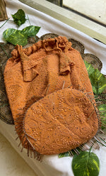 将图像加载到图库查看器中， Handcrafted Mustard Chikankari Potli Bag with Mukaish work - HONC060107
