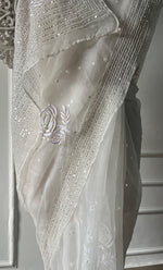 将图像加载到图库查看器中， Women's Lucknowi Handcrafted Pure Organza Silk Chikankari Saree - HONC0307590
