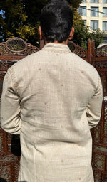 Load image into Gallery viewer, Men's Lucknowi Handcrafted Cotton Chikankari Kurta - HONC0337489