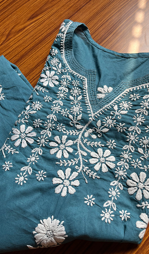 Women's Lucknowi Handcrafted Cotton Chikankari Kurti - HONC0300978