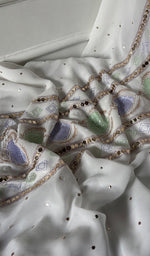 Load image into Gallery viewer, Women's Lucknowi Handcrafted Viscose Georgette Unstitched Chikankari Kurta and Dupatta Set- HONC0329579