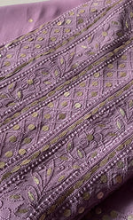 Load image into Gallery viewer, Women's Lakhnavi Handcrafted Viscose Georgette Semi - Stitched Chikankari Anarkali  3pc Set - HONC0321813