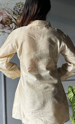 Load image into Gallery viewer, Afifa Women&#39;s Lakhnavi Handcrafted Chanderi Silk Chikankari Top And Pant Set - HONC03079440
