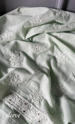 Load image into Gallery viewer, Women&#39;s Lakhnavi Handcrafted Unstitched Cotton Chikankari Suit Material - HONC0264449
