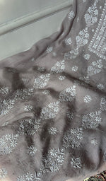 将图像加载到图库查看器中， Women's Lakhnavi Handcrafted Mul Chanderi Unstitched Kurta And Dupatta Set - HONC0374450