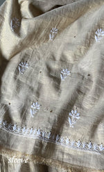 Load image into Gallery viewer, Women&#39;s Lakhnavi Handcrafted Tissue Chanderi Unstitched Kurta And Dupatta Set - HONC0306996
