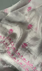 Load image into Gallery viewer, Women&#39;s Lakhnavi Handcrafted Pure Organza Chikankari Unstitched Kurta And Dupatta Set- HONC0294919
