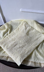 Load image into Gallery viewer, Women&#39;s Lakhnavi Handcrafted Mul Chanderi Semi -stitched Chikankari Full Suit Material - HONC0296119
