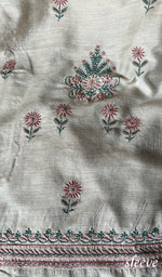 Load image into Gallery viewer, Women&#39;s Lakhnavi Handcrafted Munga Silk Chikankari Kurta And Dupatta Set - HONC0255938
