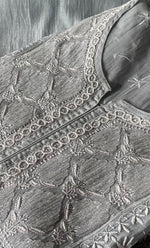 Load image into Gallery viewer, Women&#39;s Lakhnavi Handcrafted Mul Chanderi Semi - Stitched Kurta And Dupatta Set- HONC0309525
