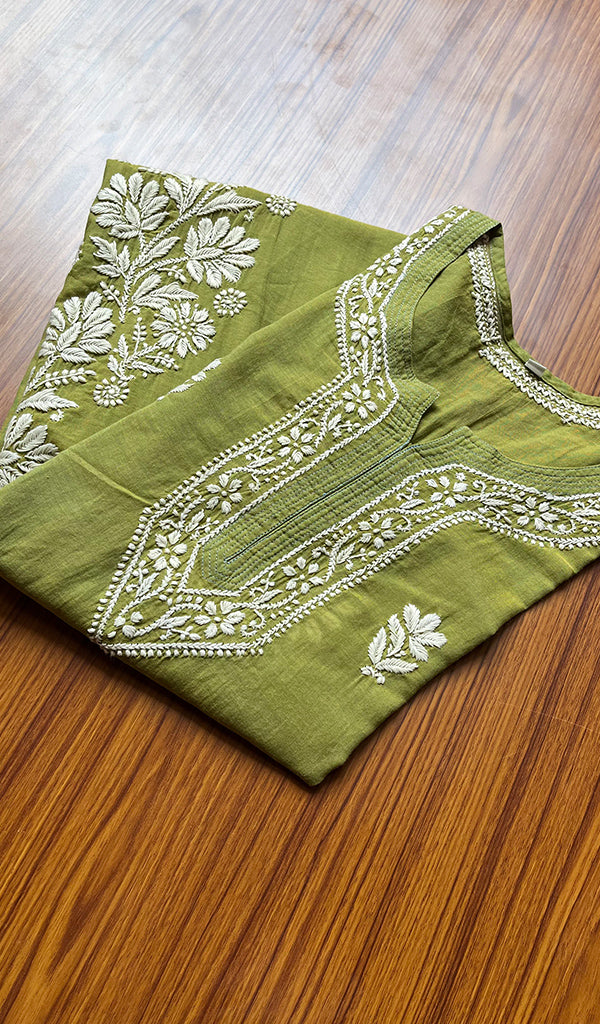 Women's Lucknowi Handcrafted Cotton Chikankari Kurti - HONC0301061