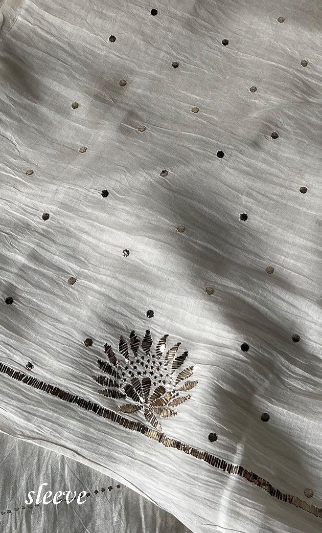 Women's Lakhnavi Handcrafted Mul Chanderi Unstitched Kurta And Dupatta Set- HONC0338724