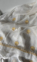 Load image into Gallery viewer, Eshal Women's Lakhnavi Handcrafted Unstitched Mul Chanderi Kurta And Dupatta Set - HONC0324075